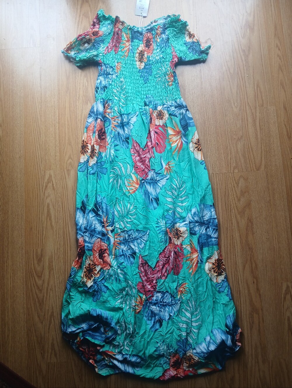 Seven Islands Ladies' Turquoise Floral Maxi Dress - Tropical Print